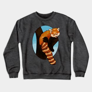 cute red panda on tree Crewneck Sweatshirt